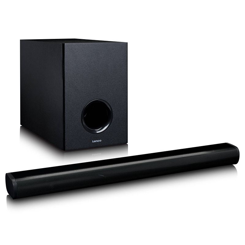 Foto van Bluetooth soundbar met draadloze subwoofer lenco sbw-800bk zwart