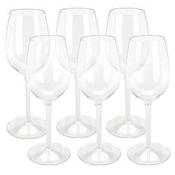 Foto van Excellent houseware wijnglas - 6x - transparant - kunststof - 330 ml - wijnglazen