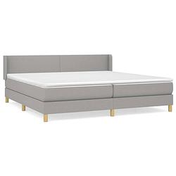 Foto van The living store boxspringbed - pocketvering - middelharde ondersteuning - lichtgrijs - 203 x 203 x 78/88 cm -