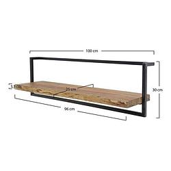 Foto van Livin24 industriële boomstam wandplank hunter acaciahout 100 cm.