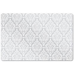 Foto van Set van 6x stuks rechthoekige placemats met witte barok print 43,5 x 28,5 cm - placemats