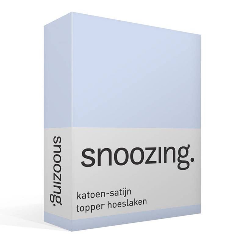 Foto van Snoozing - katoen-satijn - topper - hoeslaken - 140x220 - hemel