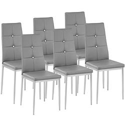 Foto van Tectake eetkamerstoelen julien - grijs - set van 6