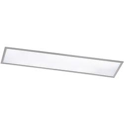 Foto van Led plafondlamp - plafondverlichting - trion povino - 30w - warm wit 3000k - dimbaar - rechthoek - mat nikkel -