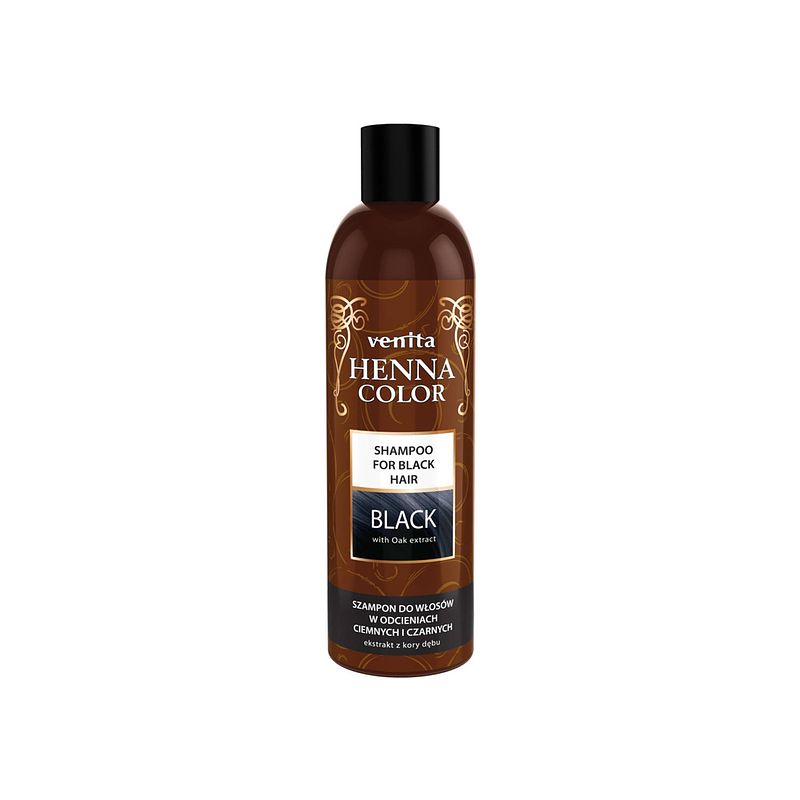 Foto van Henna color black kruidenshampoo voor donker en zwart haar 250ml