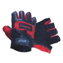 Foto van Atipick fitness-handschoenen leer/katoen rood/zwart maat xl