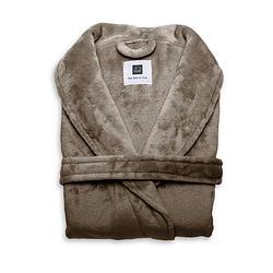 Foto van Zo home flanel fleece badjas cara - steeple taupe - l