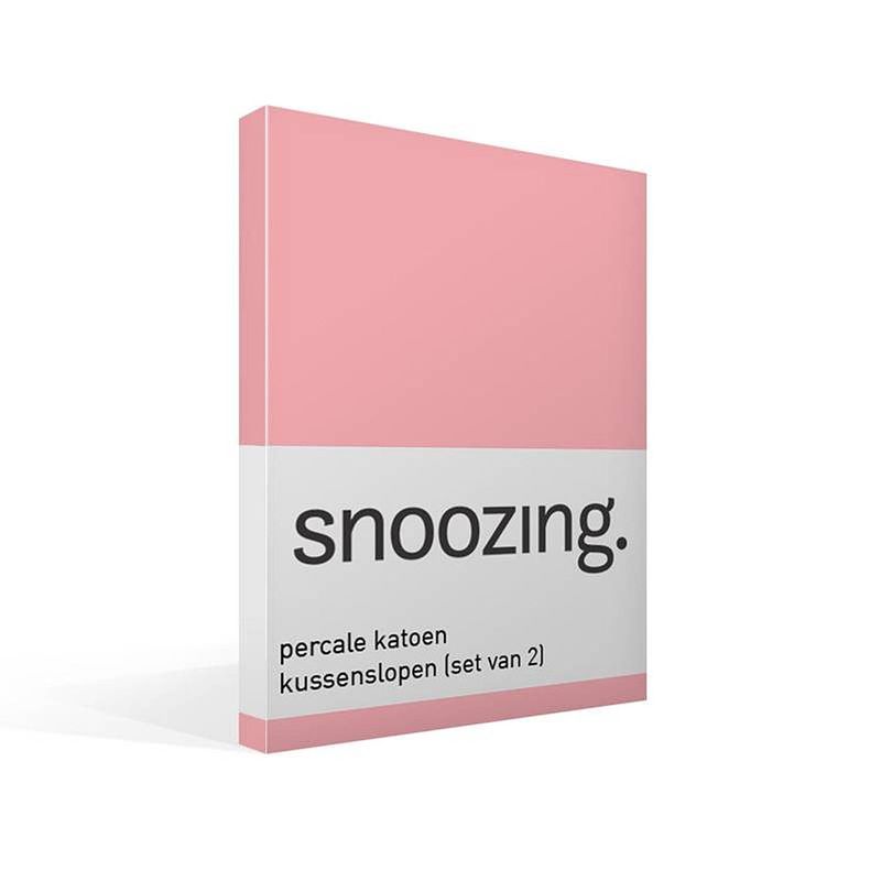 Foto van Snoozing - kussenslopen - set van 2 - percal katoen - 60x70 - roze