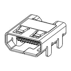 Foto van Molex 467651001 hdmi-connector bus aantal polen: 19 1 stuk(s) tape on full reel