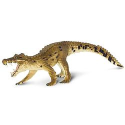 Foto van Safari dinosaurus kaprosuchus junior 21 cm rubber bruin/ zwart