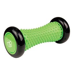 Foto van Fitness-mad foamroller voeten 15,8 x 7 cm tpe zwart/groen