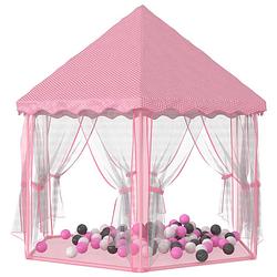 Foto van Vidaxl prinsessenspeeltent met 250 ballen 133x140 cm roze