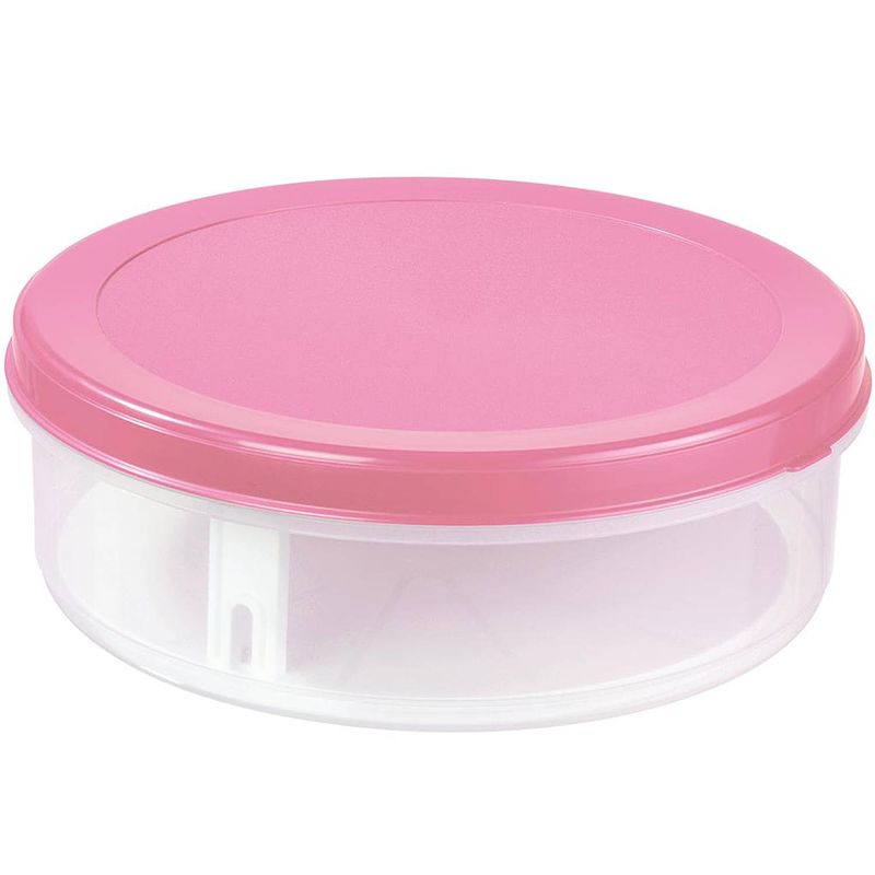 Foto van Sunware - gallery line fun-baking taartdoos met lift 8,3l transparant roze - 35 x 35 x 12 cm