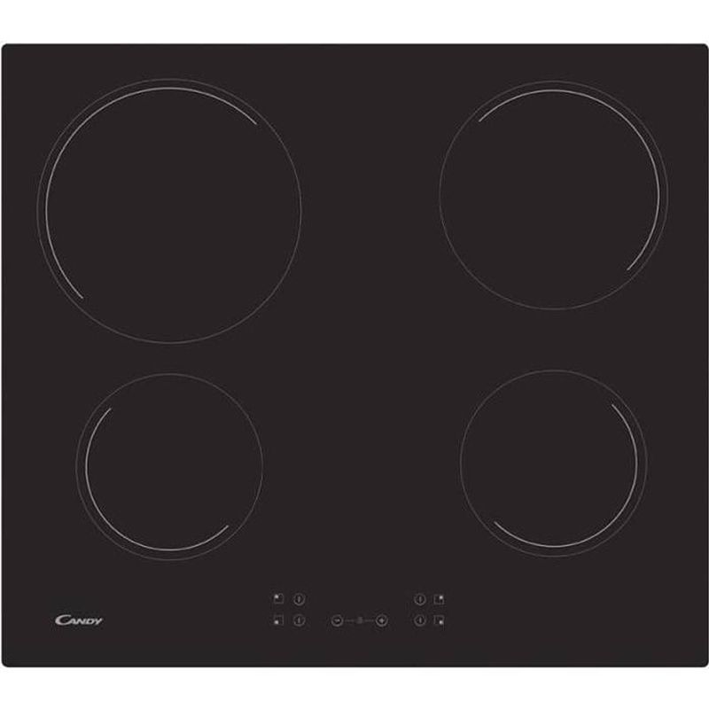 Foto van Candy ch64ccb - keramische kookplaat - 4 gebieden - 6500 w - b 56 x d 49 cm - glascoating - zwart