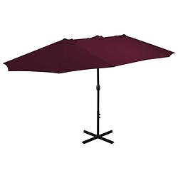 Foto van Vidaxl parasol met aluminium paal 460x270 cm bordeauxrood