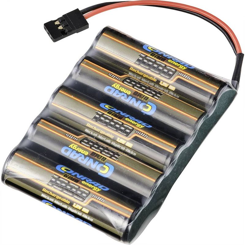 Foto van Conrad energy nimh ontvangeraccu 6 v 1800 mah side by side jr-bus