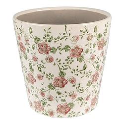 Foto van Clayre & eef bloempot ø 19x18 cm roze beige keramiek bloemen bloempot binnen plantenpot plant pot roze bloempot binnen