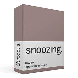 Foto van Snoozing - katoen - topper - hoeslaken - 120x200 - taupe