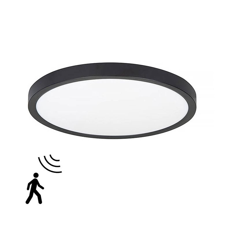 Foto van Highlight plafondlamp piatto ø 30,5 cm sensor zwart