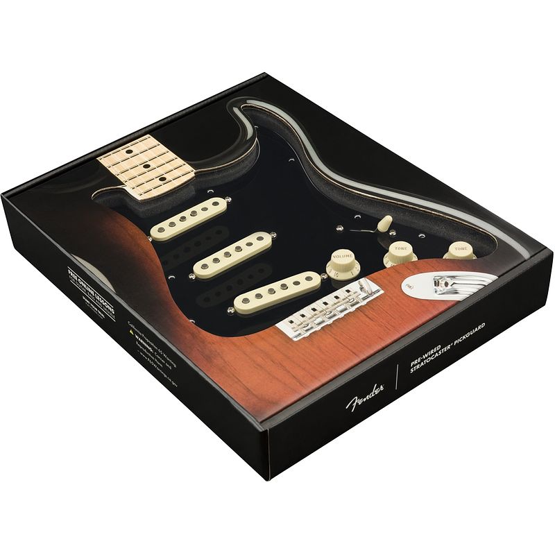 Foto van Fender pre-wired strat pg tex-mex sss black