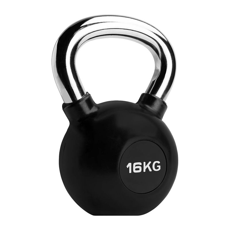 Foto van Ryzor kettlebell - 16 kg - rubber - zwart