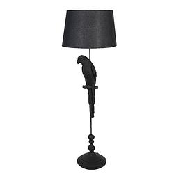 Foto van Clayre & eef vloerlamp papegaai ø 40*121 cm zwart kunststof staande lamp staanlamp zwart staande lamp staanlamp