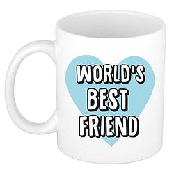 Foto van Bellatio decorations cadeau koffiemok voor beste vriend of vriendin - worlds best friend - 300 ml - feest mokken