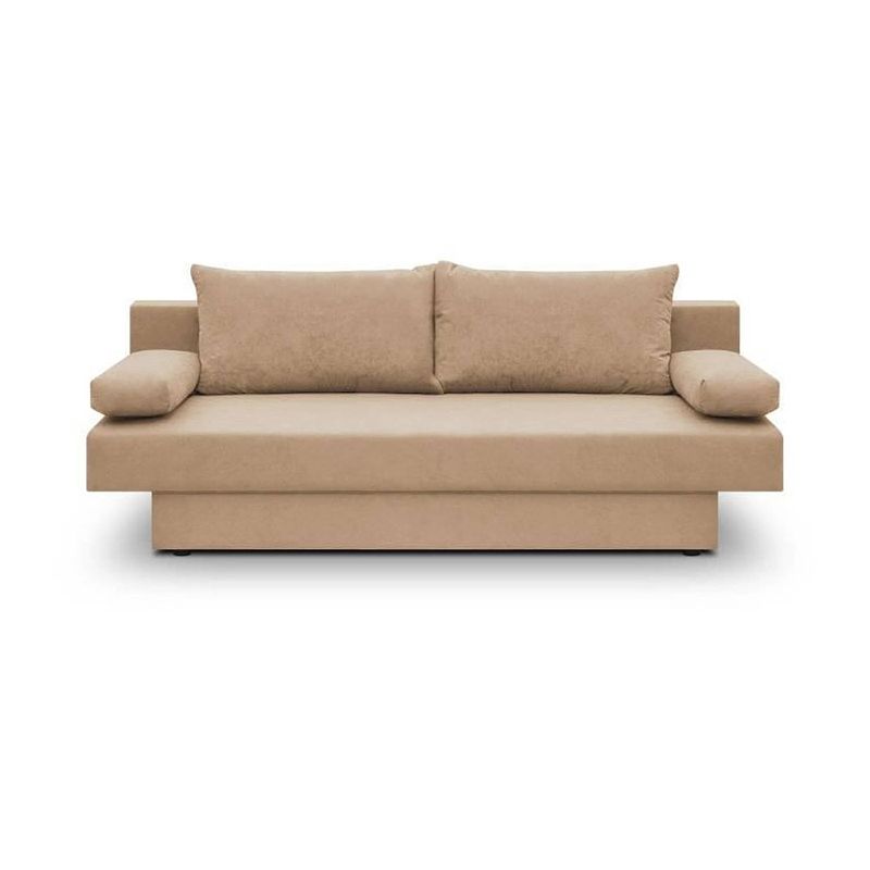 Foto van 3-zits slaapbank pyry - beige stof/zand l 187 x d 85 cm