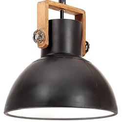 Foto van Vidaxl hanglamp industrieel rond 25 w e27 40 cm zwart