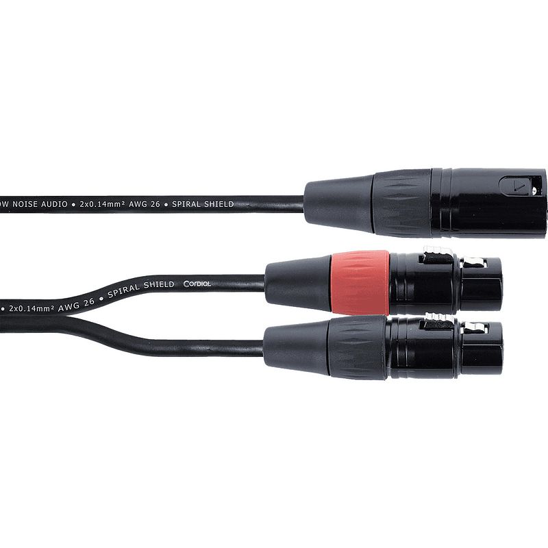 Foto van Cordial ey0.3mff elements verloopkabel male xlr - 2x female xlr 0.3m