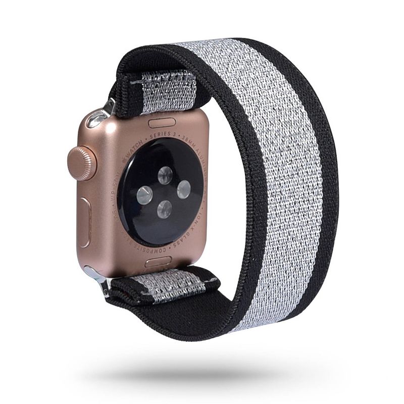 Foto van Smartphoneclip - bandje elastisch zilver - voor apple watch 38-40mm