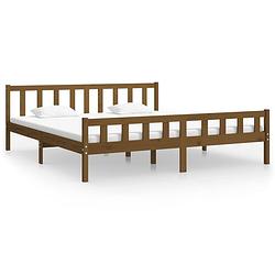 Foto van The living store bedframe - grenen - 180x200 cm - honingbruin - montage vereist