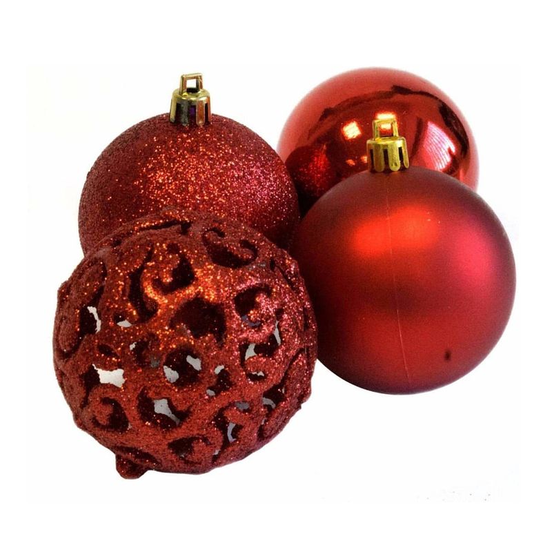 Foto van Christmas gifts kerstballen - kerstdecoratie - 24 stuks - ø 6cm - rood