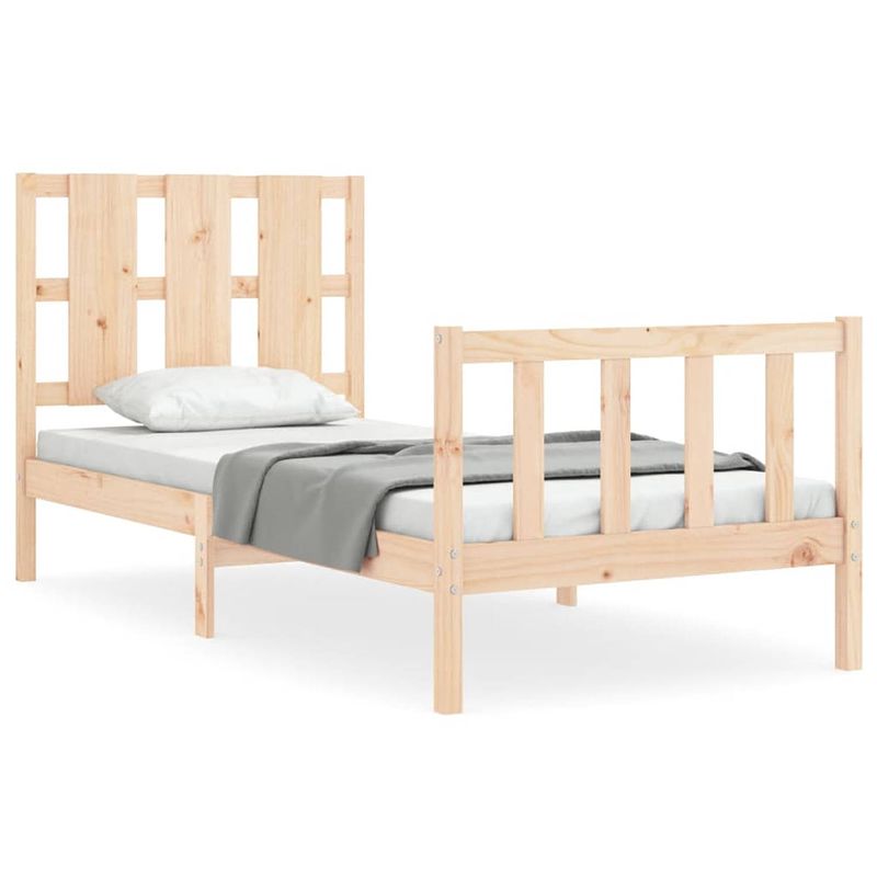 Foto van The living store massief grenenhouten bedframe - 90 x 200 cm - stevig en duurzaam