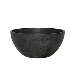 Foto van Artstone - 2 stuks bloempot bowl fiona zwart 25 x 12 cm