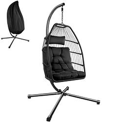 Foto van Tectake® - hangstoel ariane met standaard en kussens 160kg - zwart - 404981