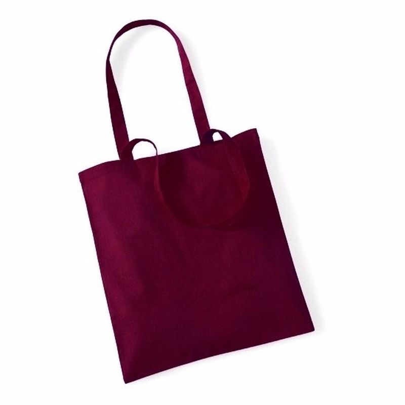 Foto van Katoenen tasje bordeaux rood 42 x 38 cm - shoppers