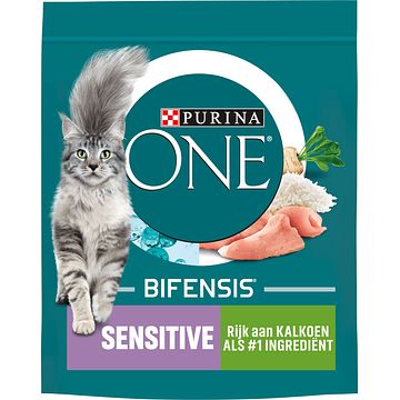 Foto van Purina® one sensitive rijk aan kalkoen kattenvoer 800gr bij jumbo