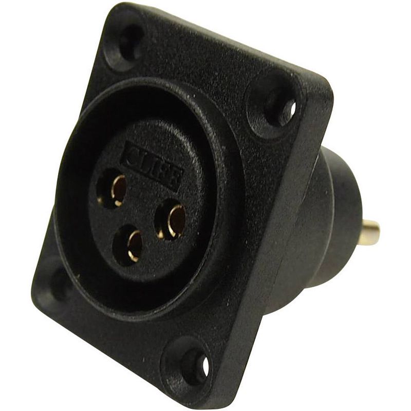 Foto van Cliff cp30070 xlr-connector flensbus, contacten recht aantal polen: 3 zwart 1 stuk(s)