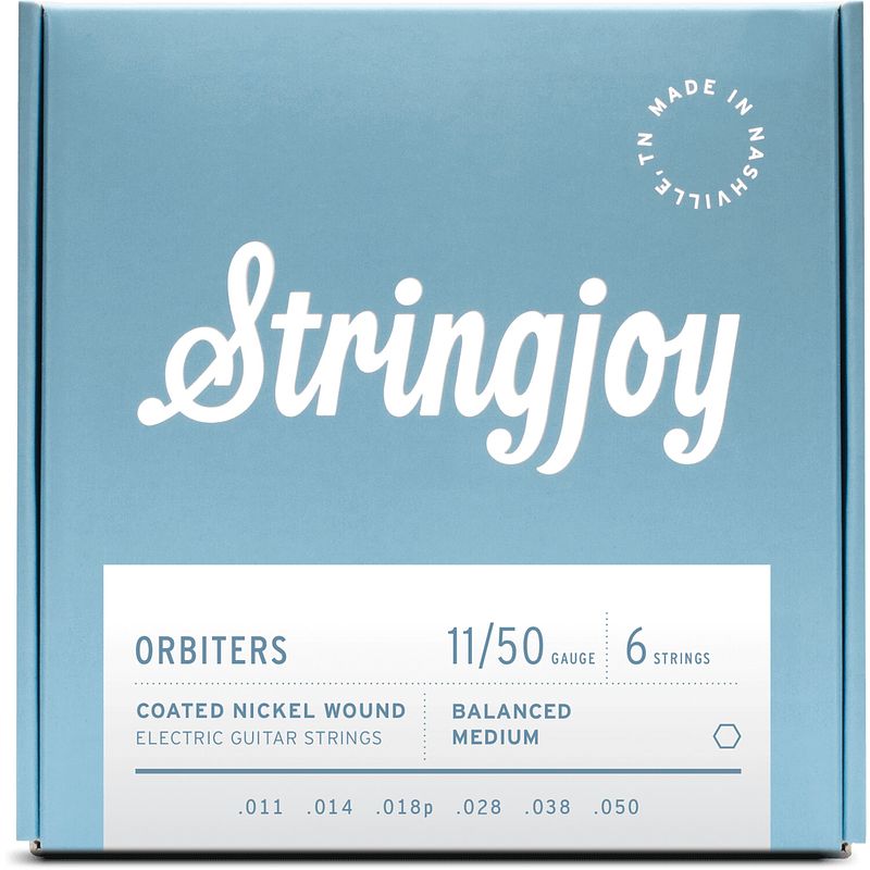 Foto van Stringjoy orbiters 6s balanced medium 11-50 snarenset voor elektrische gitaar