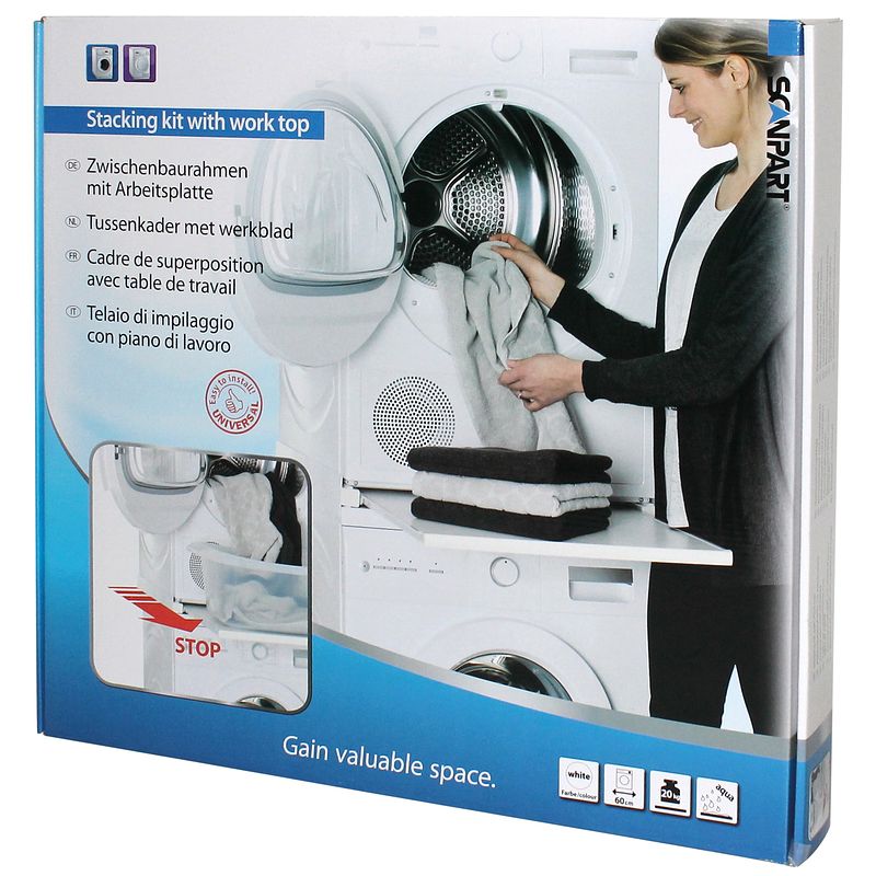 Foto van Scanpart tussenkader + werkblad wasmachine accessoire wit