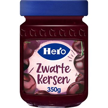 Foto van Hero fruitspread zwarte kersen 350 g pot bij jumbo