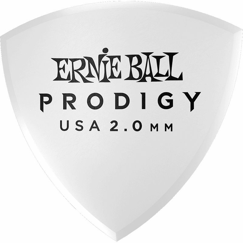 Foto van Ernie ball 9338 prodigy big shield 2.0 mm plectrumset (6 stuks)