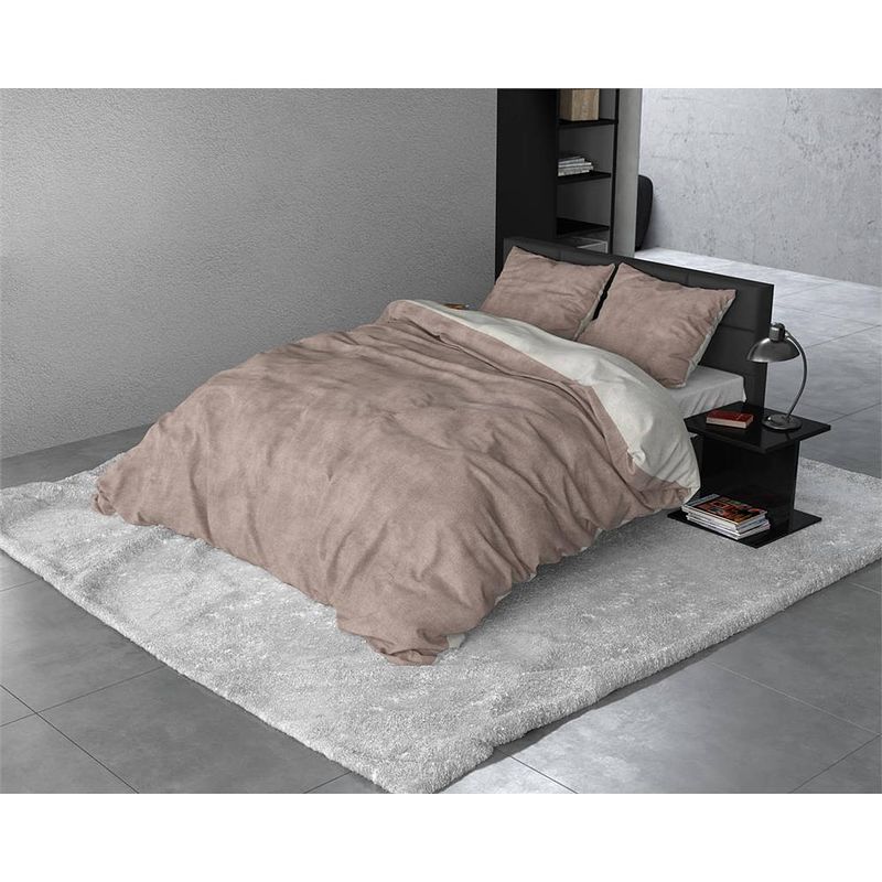 Foto van Sleeptime fl twin washed cotton taupe - dekbedovertrek: 2-persoons (200 cm)