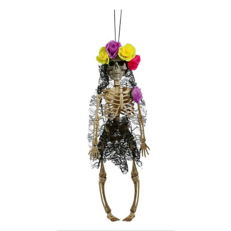 Foto van Fiestas horror/halloween decoratie skelet/geraamte pop - day of the dead vrouw - 40 cm - halloween poppen