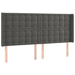 Foto van Vidaxl hoofdbord met randen 203x16x118/128 cm fluweel donkergrijs