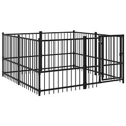 Foto van The living store hondenkennel - stalen stangen - comfortabel en veilig - 194x193.5x100 cm