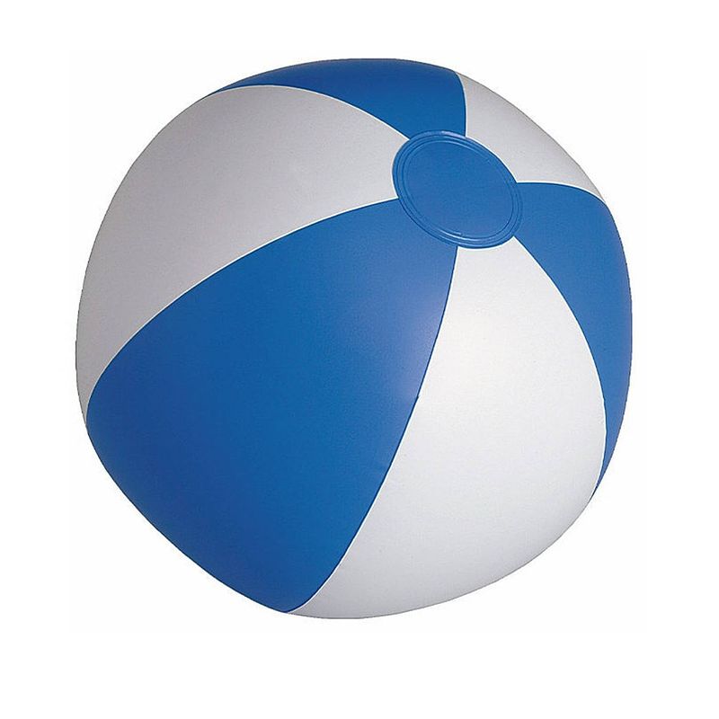 Foto van Opblaasbare zwembad strandbal plastic blauw/wit 28 cm - strandballen