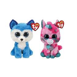 Foto van Ty - knuffel - beanie boo's - gumball unicorn & prince husky