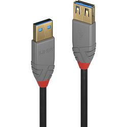 Foto van Lindy usb-kabel usb 3.2 gen1 (usb 3.0 / usb 3.1 gen1) usb-a stekker, usb-a bus 1.00 m zwart 36761